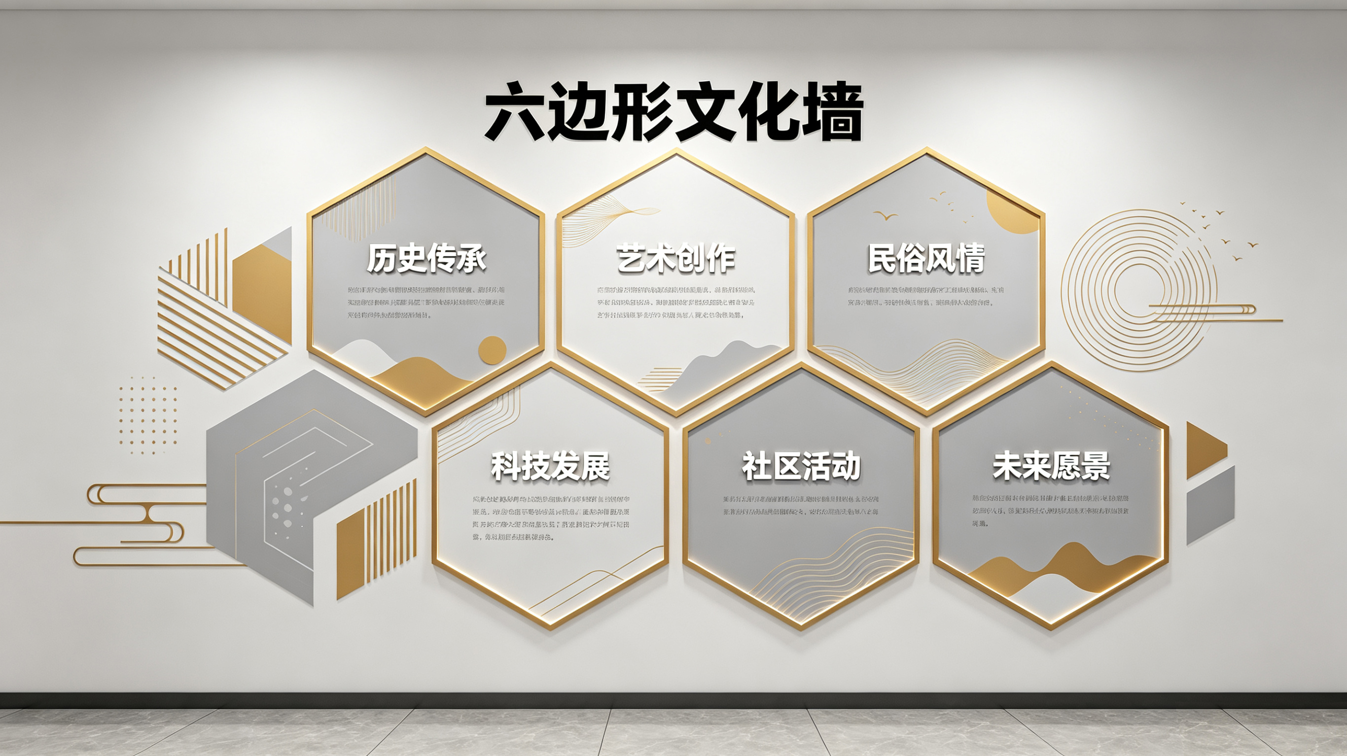 潼关企业文化墙 | 六边形信息美学